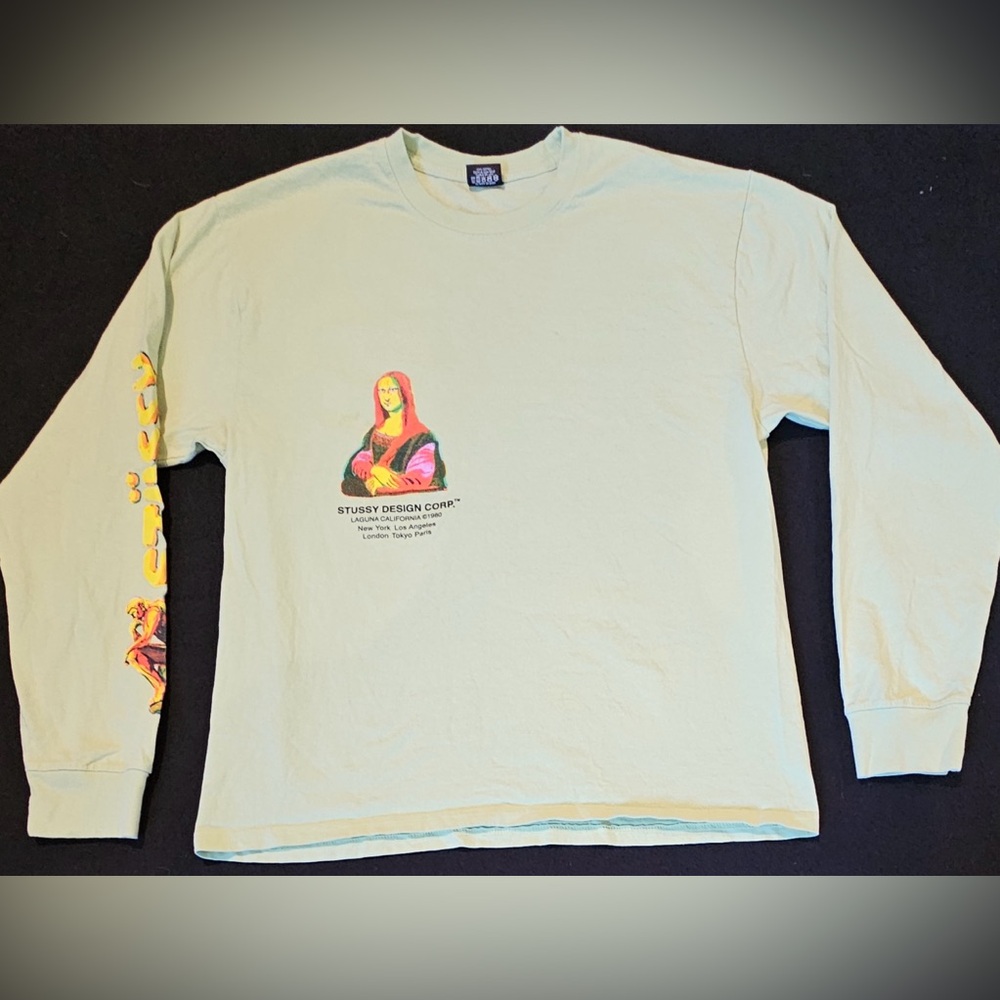 Stussy‎ Vintage Design Mona Lisa Micheangelo Munch Art Mens Large
